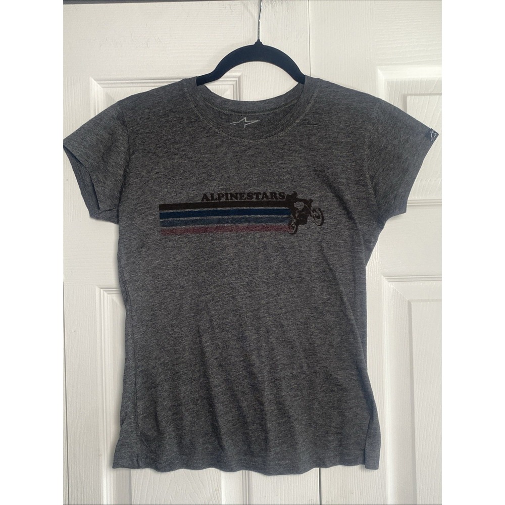 Alpinestars Womens Large Gray Tee Motocross Fitted Tee